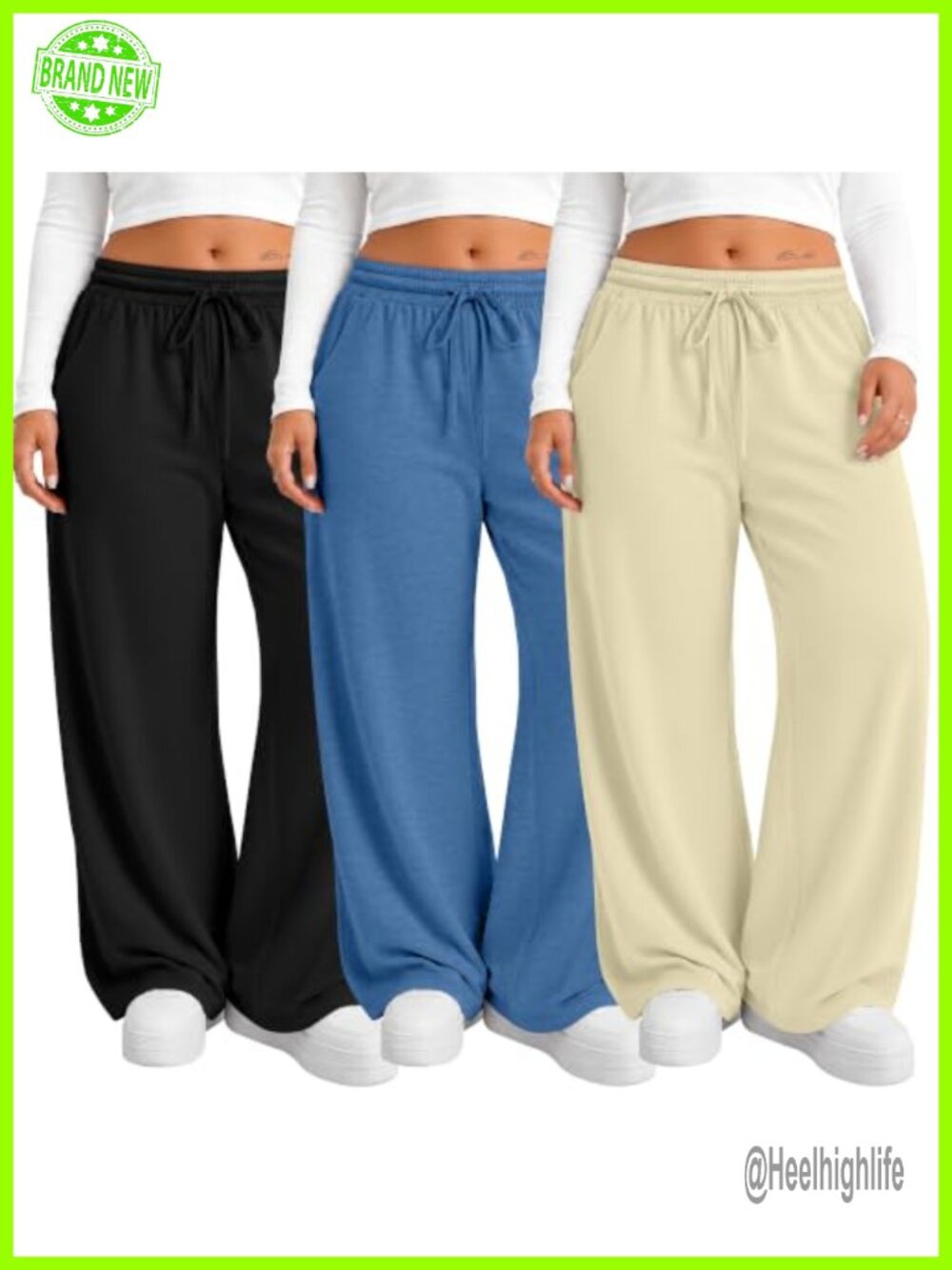 Plus Size Sweatpants Wide Leg Athletic Pants Drawstring High Waist